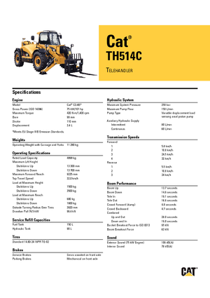 Teleskopické manipulátory Caterpillar TH514C