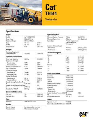 Teleskopické manipulátory Caterpillar TH514