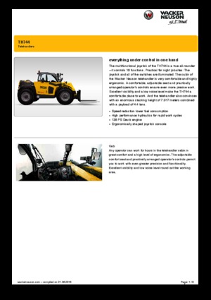 Teleskopické manipulátory Wacker Neuson TH744