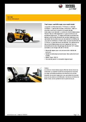 Teleskopické manipulátory Wacker Neuson TH744