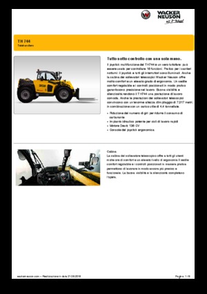 Teleskopické manipulátory Wacker Neuson TH744