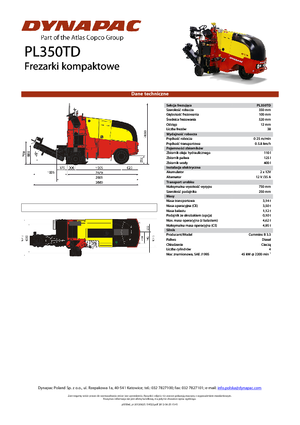 Silniční frézy Dynapac PL 350 TD
