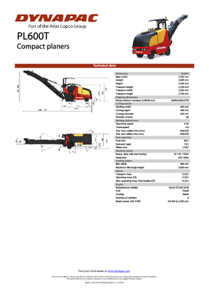 Silniční frézy Dynapac PL 600 T
