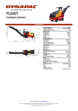 Silniční frézy Dynapac PL 600 T