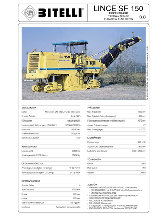 Silniční frézy Bitelli SF 150