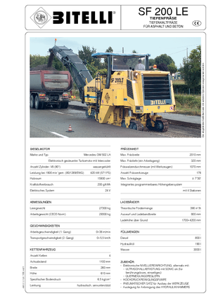 Silniční frézy Bitelli SF 200 LE