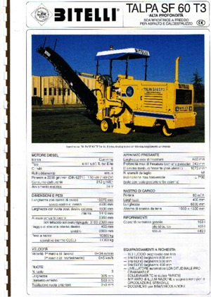 Silniční frézy Bitelli SF 60 T3