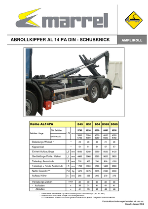 Hákové nosiče kontejnerů Marrel AL 14 PA DIN 49 B