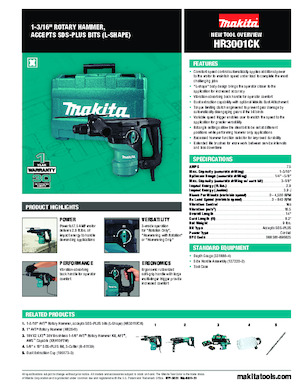 Vrtací kladiva Makita HR3001CK