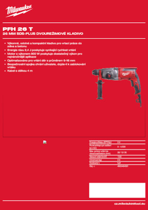Vrtací kladiva Milwaukee PFH 26 T