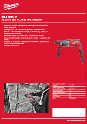 Vrtací kladiva Milwaukee PH 26 T