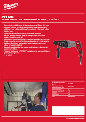 Vrtací kladiva Milwaukee PH 28