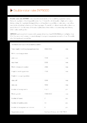 Rotační shrnovače Pronar ZKP 900D