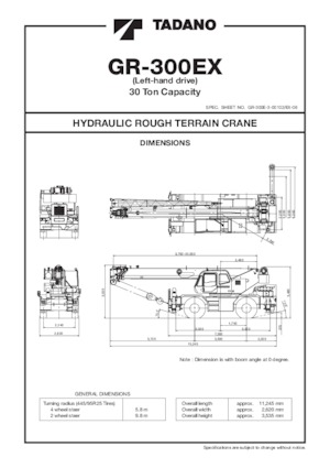 Jeřáby pro těžký terén Tadano GR-300EX-3