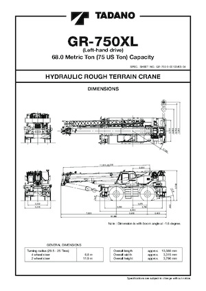 Jeřáby pro těžký terén Tadano GR-750XL-3