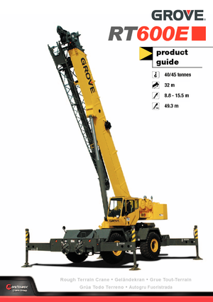 Jeřáby pro těžký terén Grove RT 600 E