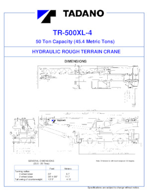 Jeřáby pro těžký terén Tadano TR-500XL-4