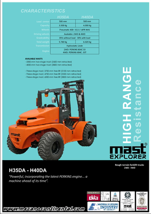 Terénní vysokozdvižné vozíky Mast Explorer H 35 DA