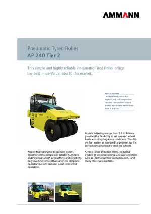 Pneumatikové válce Ammann AP 240 T2
