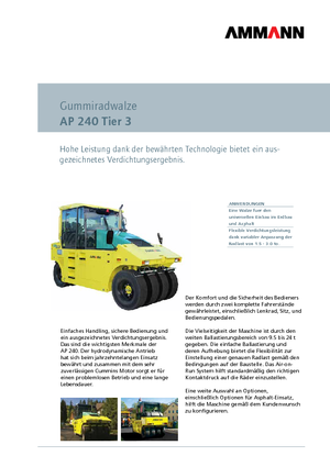 Pneumatikové válce Ammann AP 240 T3