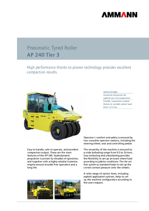 Pneumatikové válce Ammann AP 240 T3