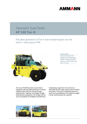 Pneumatikové válce Ammann AP 240 T4