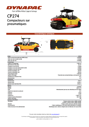 Pneumatikové válce Dynapac CP 274