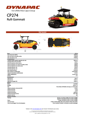 Pneumatikové válce Dynapac CP 274