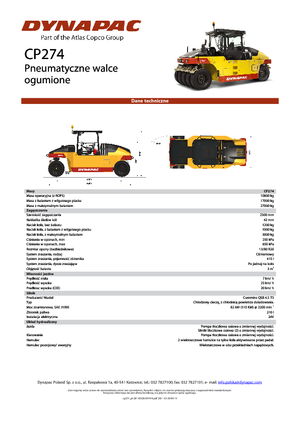 Pneumatikové válce Dynapac CP 274