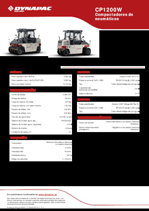 Pneumatikové válce Dynapac CP1200W
