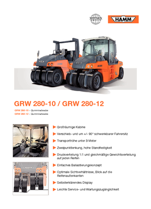 Pneumatikové válce Hamm GRW 280-10