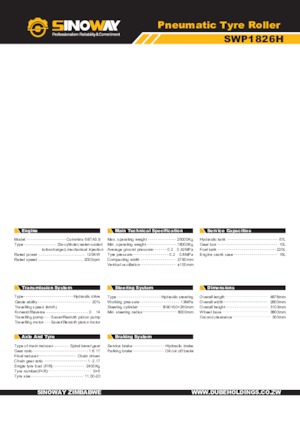Pneumatikové válce Sinoway SWP1826H 