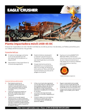 Mobilní čelisťové drtiče Eagle Crusher 1400-45 OC