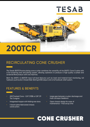 Mobilní čelisťové drtiče Tesab 200TCR