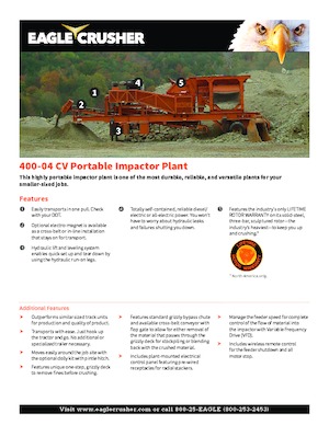 Mobilní čelisťové drtiče Eagle Crusher 400-04 CV
