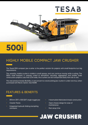Mobilní čelisťové drtiče Tesab 500i