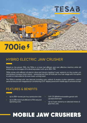 Mobilní čelisťové drtiče Tesab 700ie