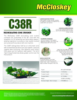 Mobilní čelisťové drtiče McCloskey C38R