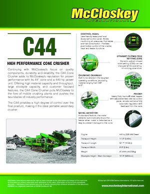 Mobilní čelisťové drtiče McCloskey C44