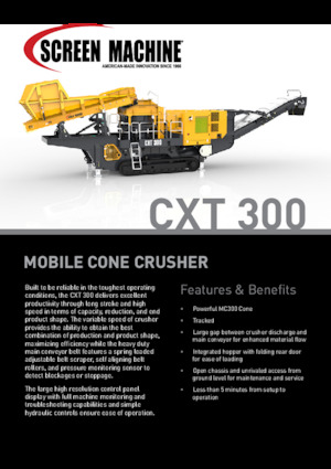 Mobilní čelisťové drtiče Screen Machine Industries  CXT 300
