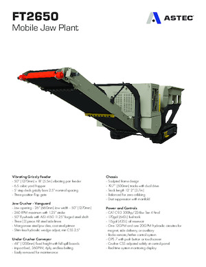 Mobilní čelisťové drtiče Astec FT2650
