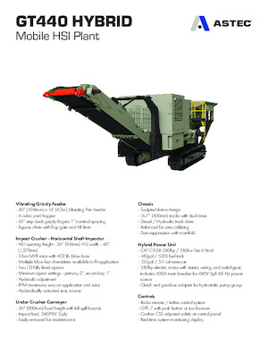 Mobilní čelisťové drtiče Astec GT440