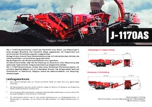 Mobilní čelisťové drtiče Terex-Finlay J 1170 AS