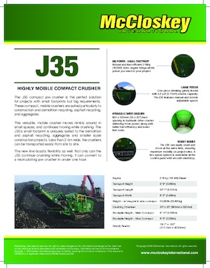 Mobilní čelisťové drtiče McCloskey J35