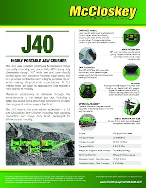 Mobilní čelisťové drtiče McCloskey J40