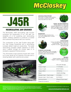 Mobilní čelisťové drtiče McCloskey J45R