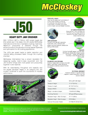 Mobilní čelisťové drtiče McCloskey J50