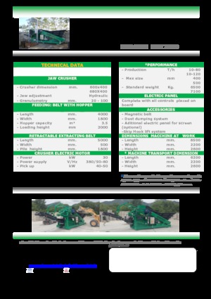 Mobilní čelisťové drtiče Komplet LEM 7040