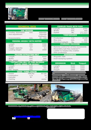 Mobilní čelisťové drtiče Komplet LEM TRACK 7040