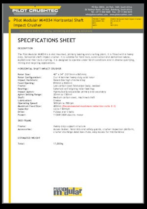 Mobilní čelisťové drtiče Pilot Crushtec MI4034
